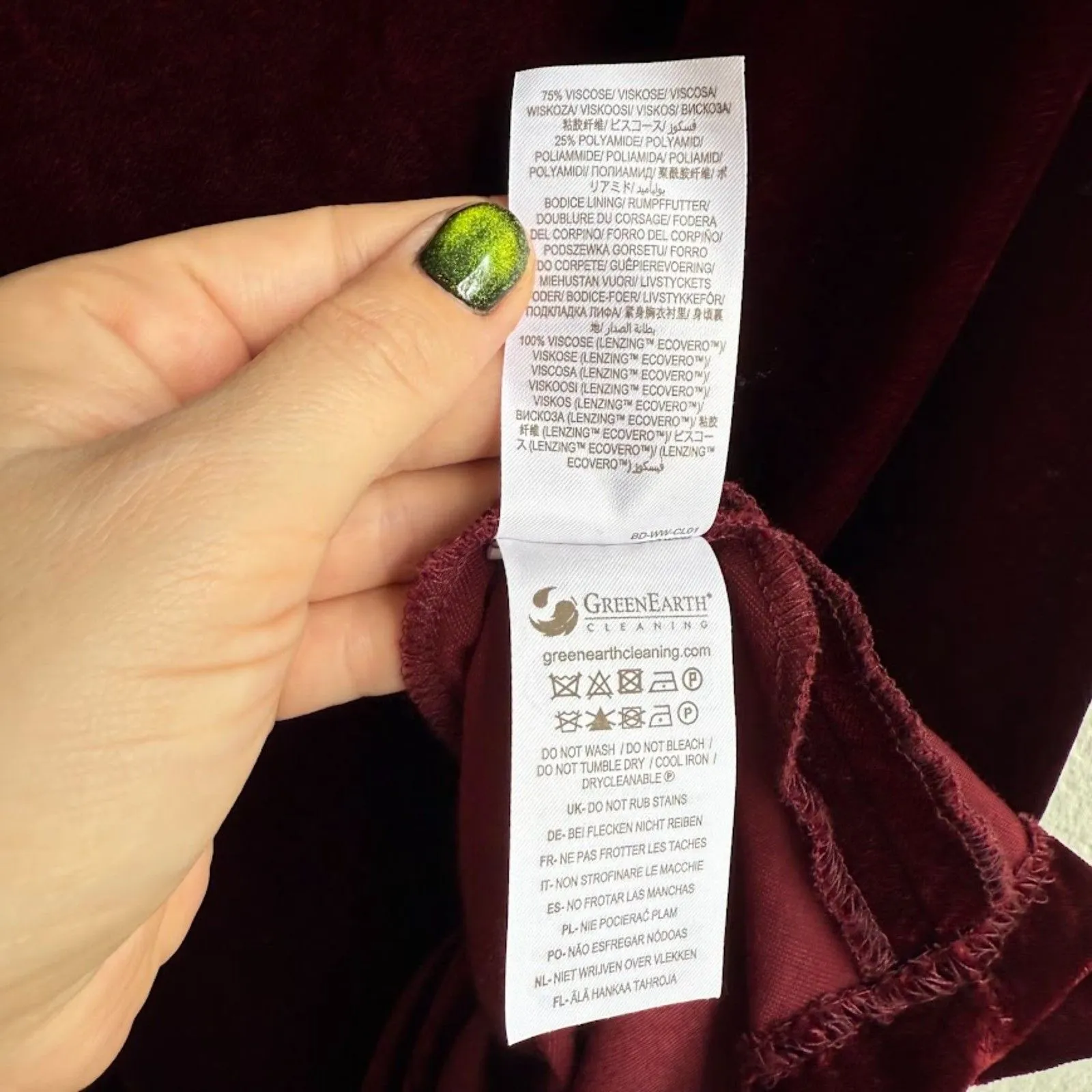 Boden Velvet Slip Midi Party Dress in Ruby Burgundy Red size 6L Tall - Image 9