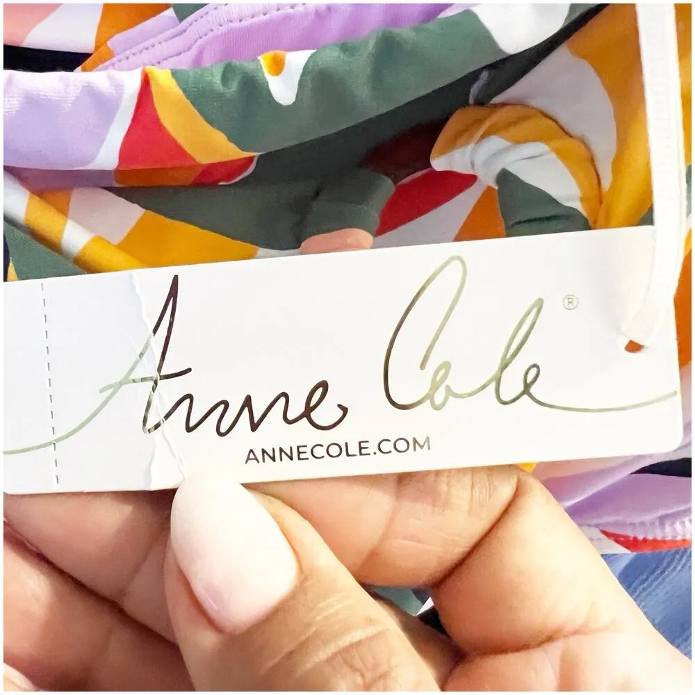 Anne Cole TROPICAL MULTI Plus High-Waist Belted Bikini Swim Bottom Size Large - Image 10