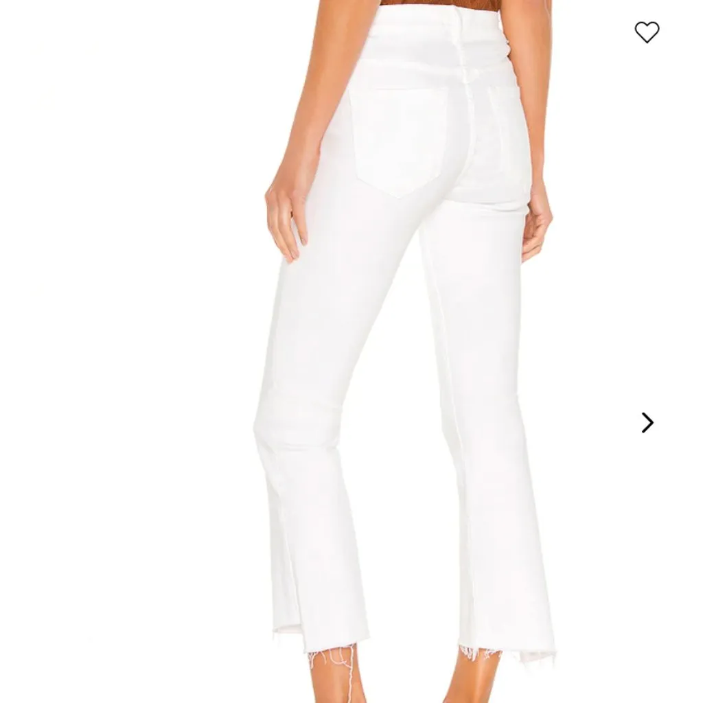 MOTHER Denim Insider Crop Step Fray Fairest of Them All White Jeans Size 29 - Image 2