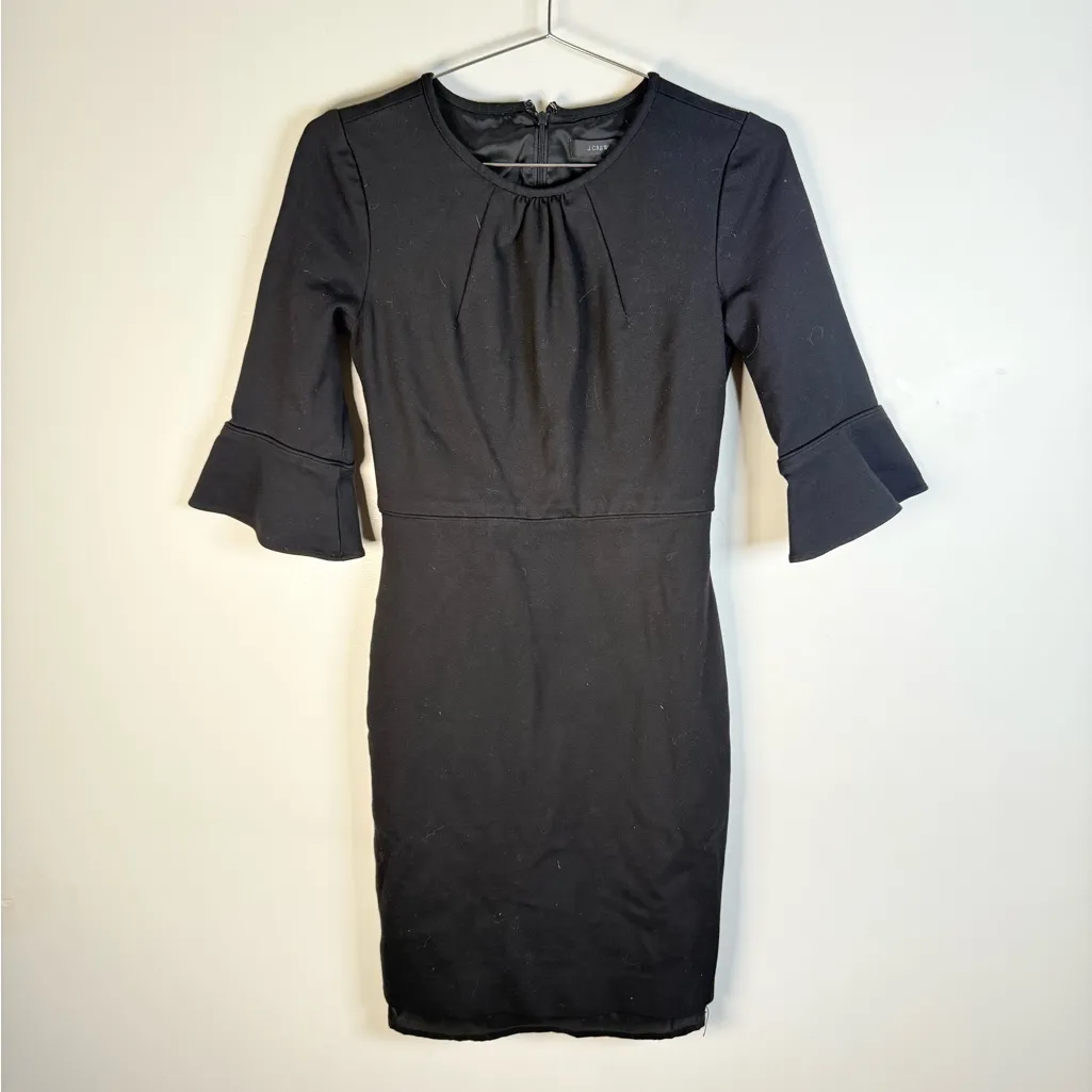 J.Crew Black Bell Sleeve Sheath Dress - Image 2