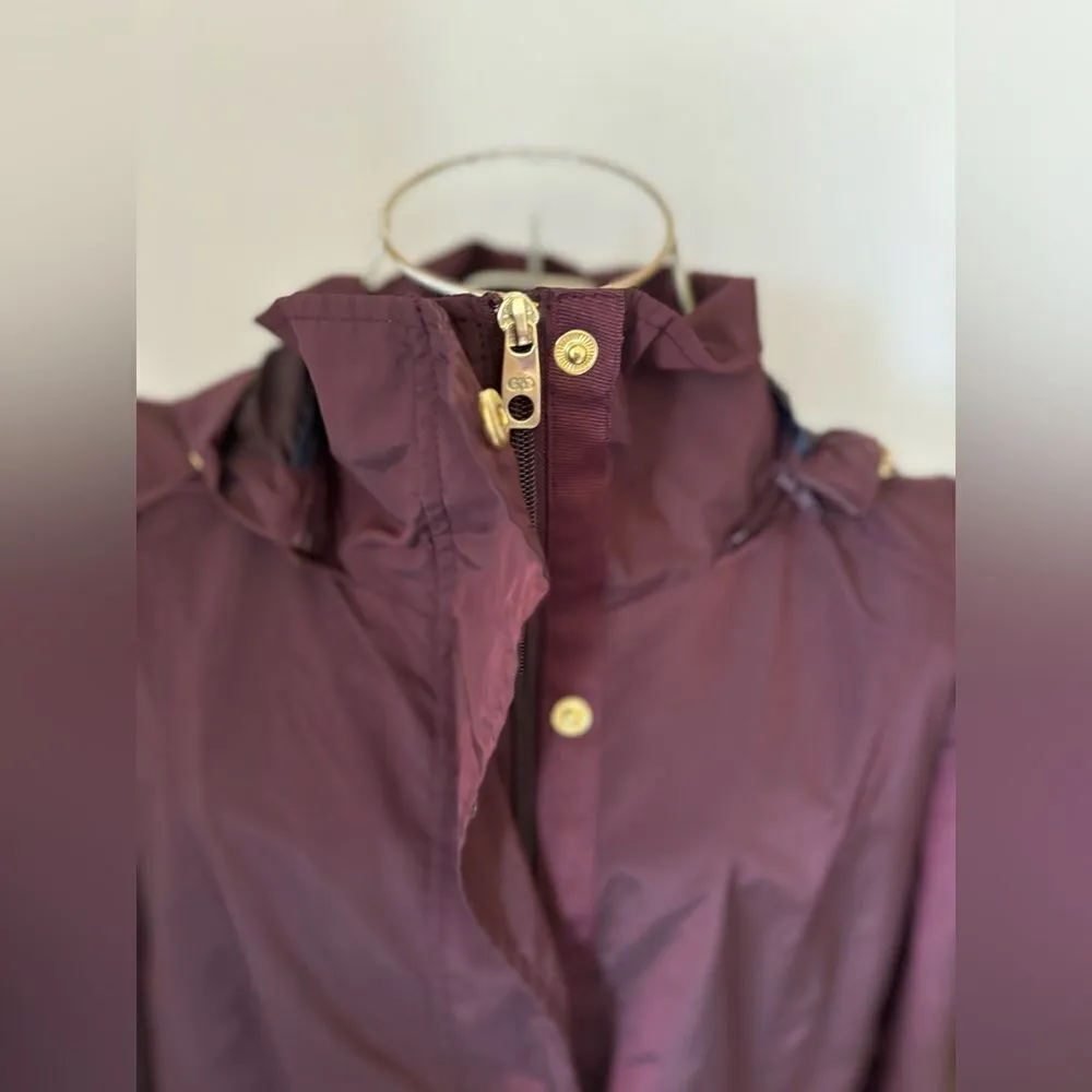 Cole Haan wine colored hooded rain jacket - Image 6