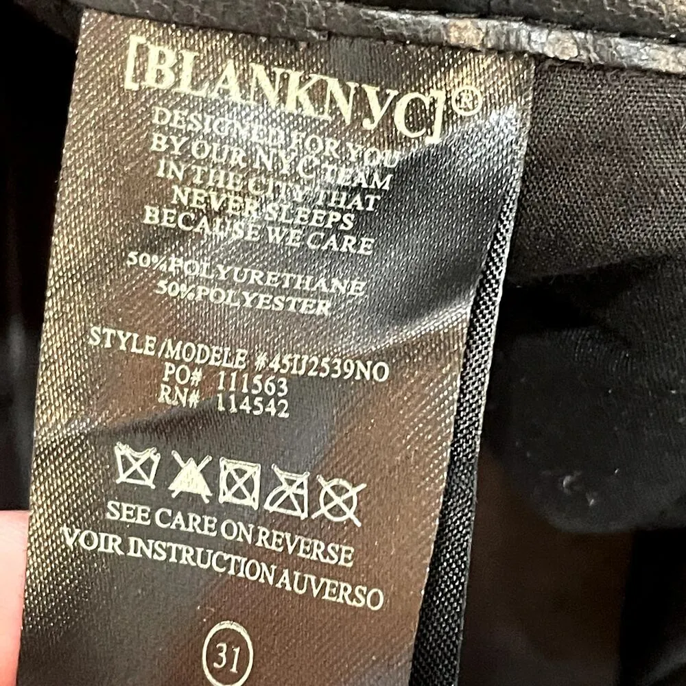 BlankNYC Pleated Black Faux Leather Pants - size 31 - Image 7