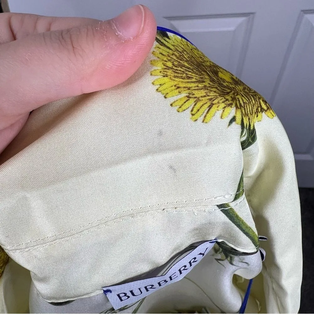Sz 8 BURBERRY 100% Silk Floral silk poplin pajama shirt NWT $2090 MSRP - Image 14