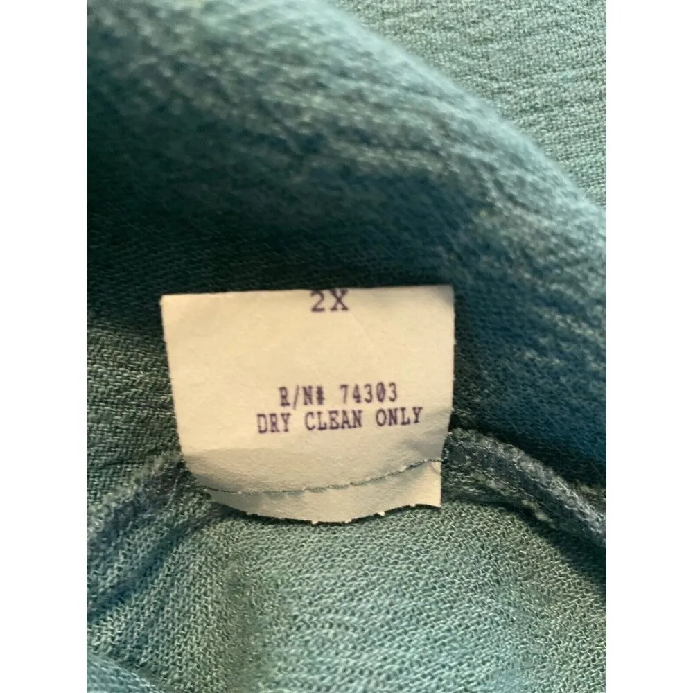 Spencer Alexis Gauzy‎ Green Tunic Top Embroidered Size 2X Fairy Lace Lagenlook - Image 15