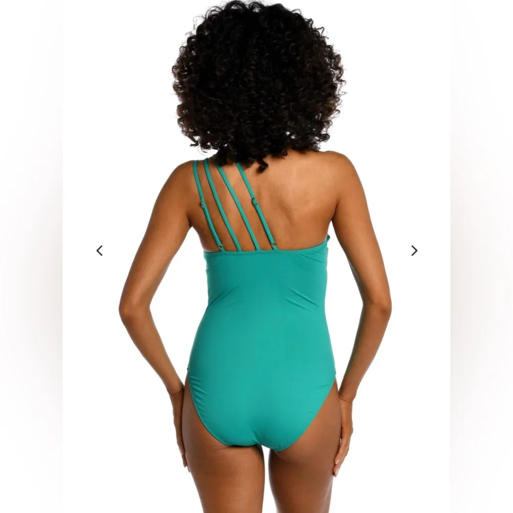 NWT la Blanca Island Goddess Strappy One Shoulder
Emerald - Image 2