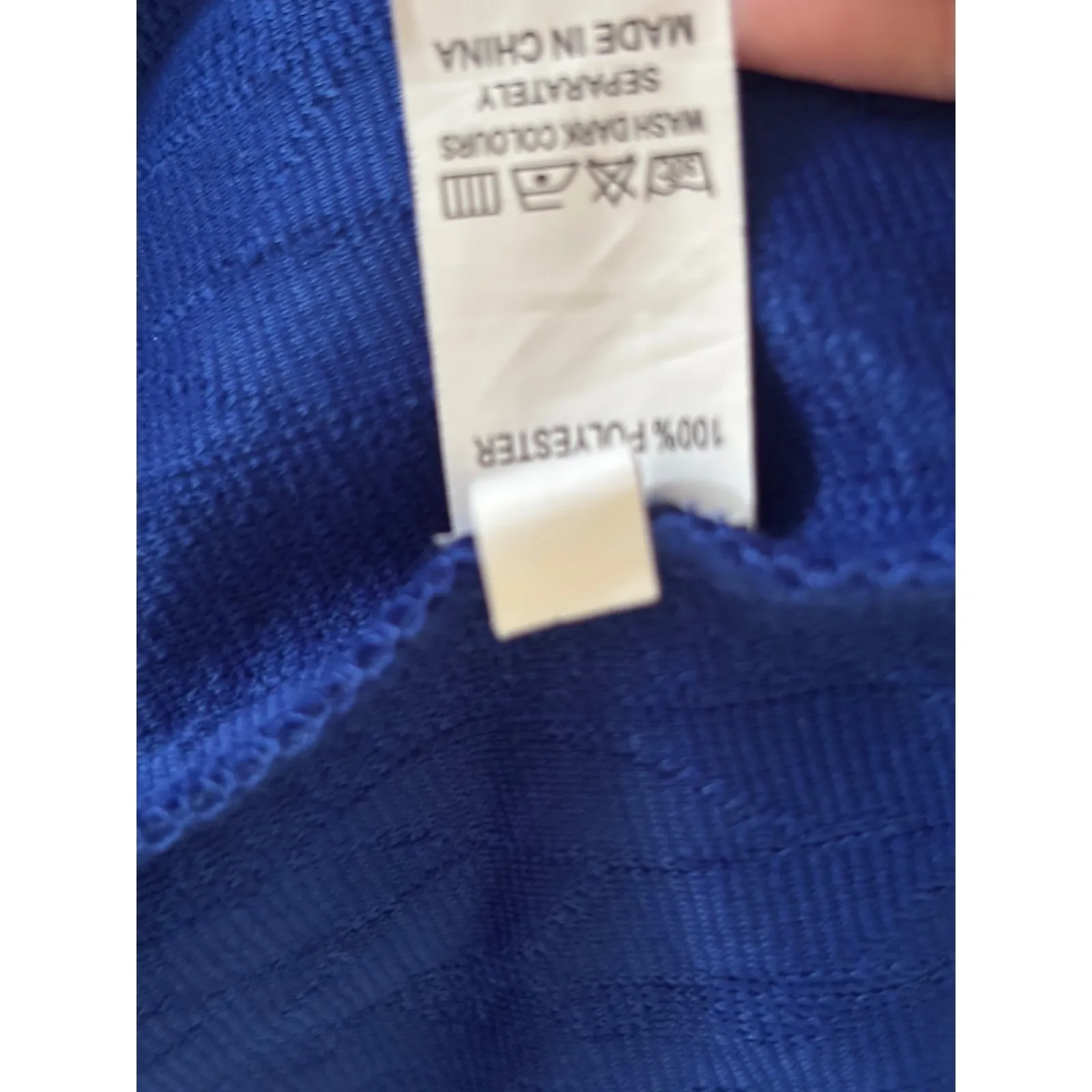 Royal Blue Textured Cable Knit Full Zip Hoodie Jacket Women's Size L Cozy Size L - Image 5