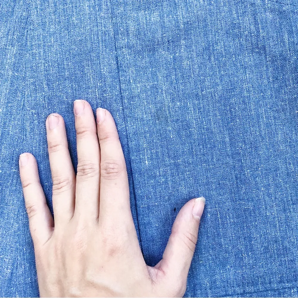 vintage • 1970s chambray jumper dress pinafore embroidered denim paisley western Size XS - Image 9