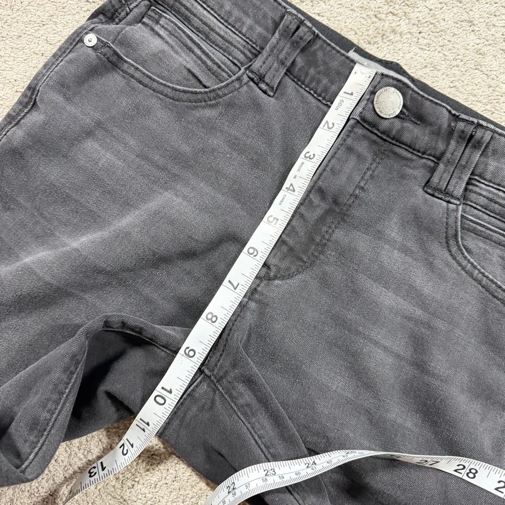 Democracy Ab Solution Itty Bitty Bootcut Jeans Mid Rise Raw Hem Washed Black 2 - Image 12