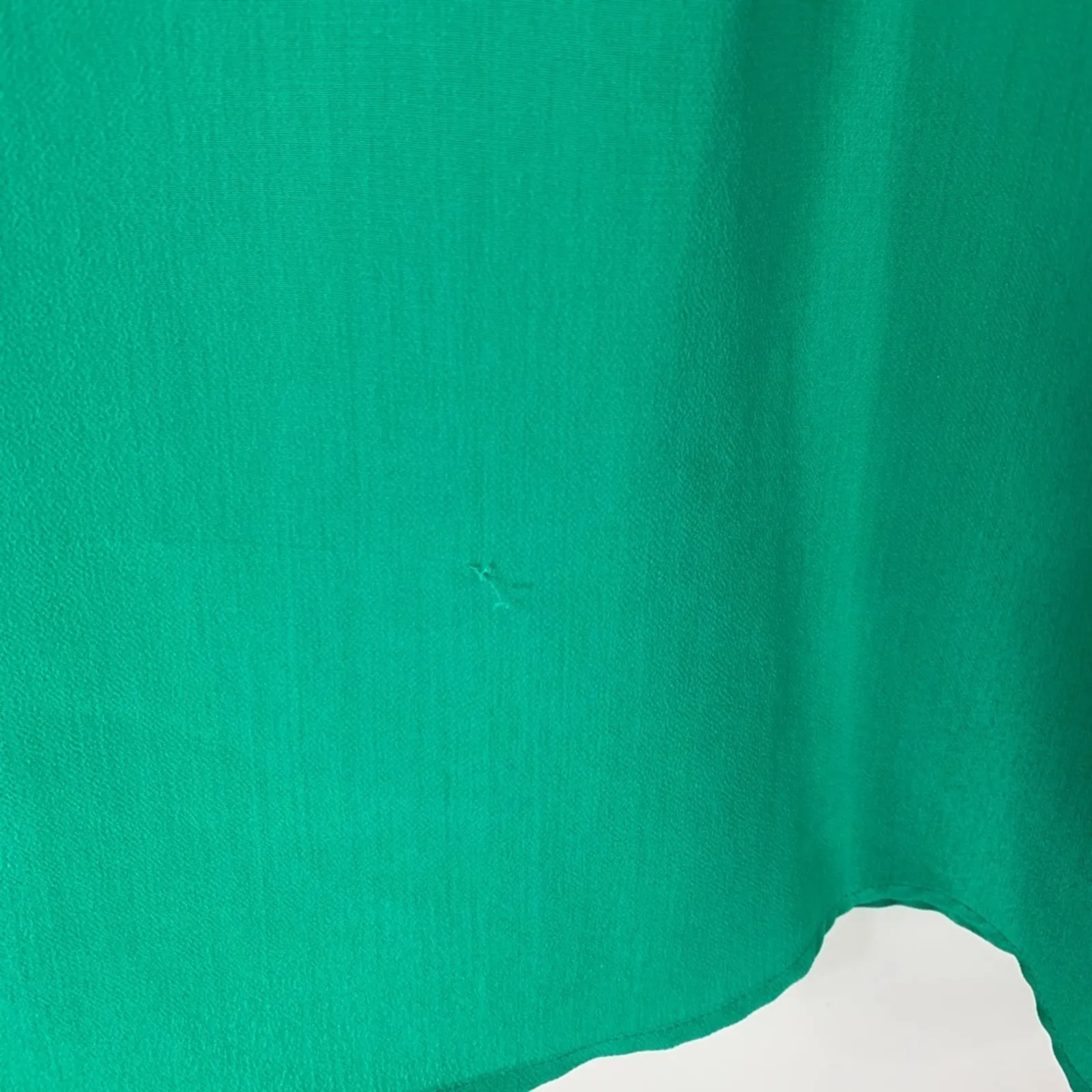 Vintage Green Round Collar Blouse Big Button Small Medium - Image 10