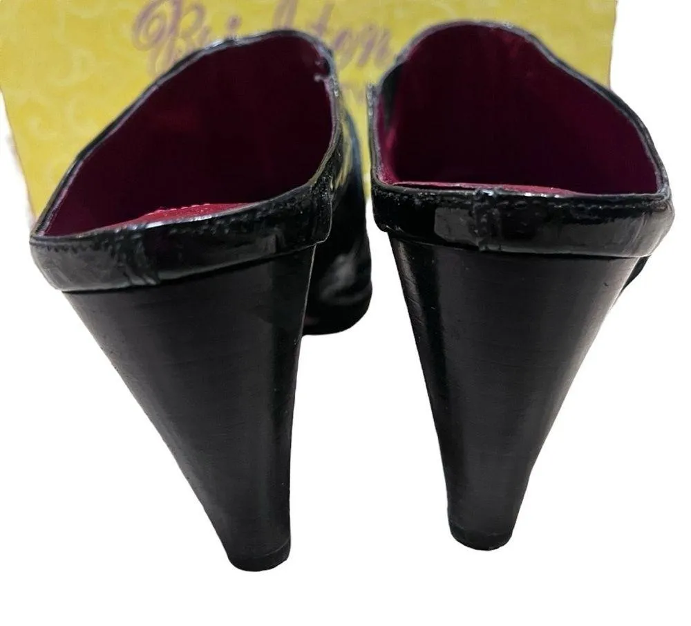 Brighton Black Croc Suede Romeo Heels 7.5 - Image 8