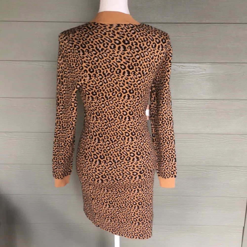 LeRumi Leopard Print “Talia” Sweater Bodycon Dress - Image 5