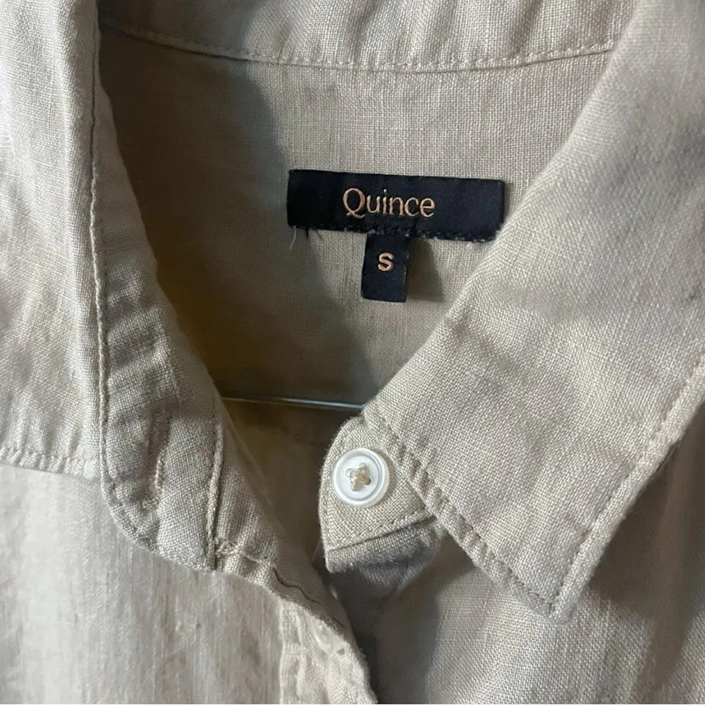 Quince 100% European Linen Button Down Top Small - Image 4