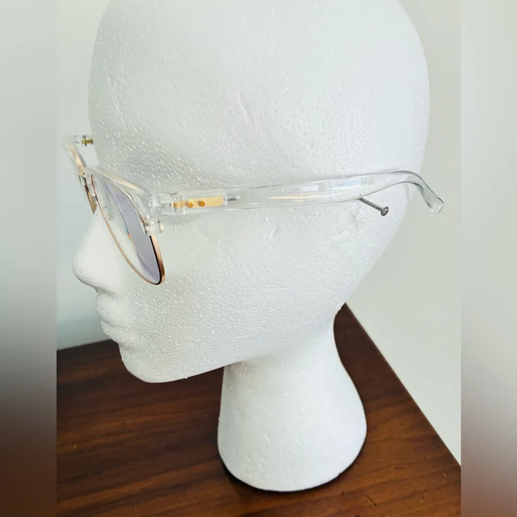 Peepers blue light reader glasses Clear and Gold Square Glasses White - Image 2