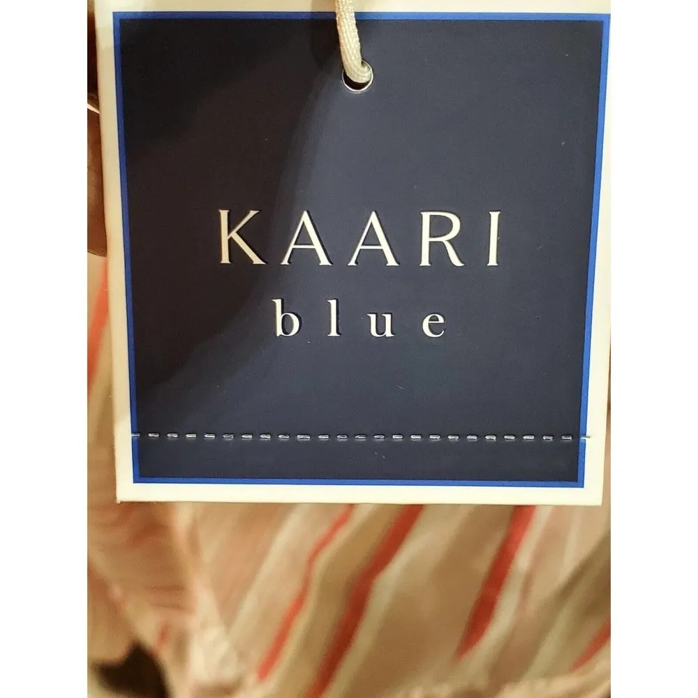 Kaari Blue Women's Pink Striped Rayon Halter Neck Sleeveless Knee Length Dress L - Image 9