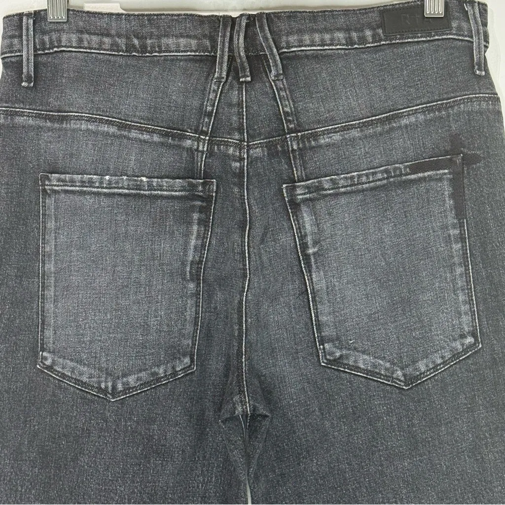 RTA Dexter Half Belt High Rise Straight Leg Jeans in Studio Black Size M (6) - Image 8