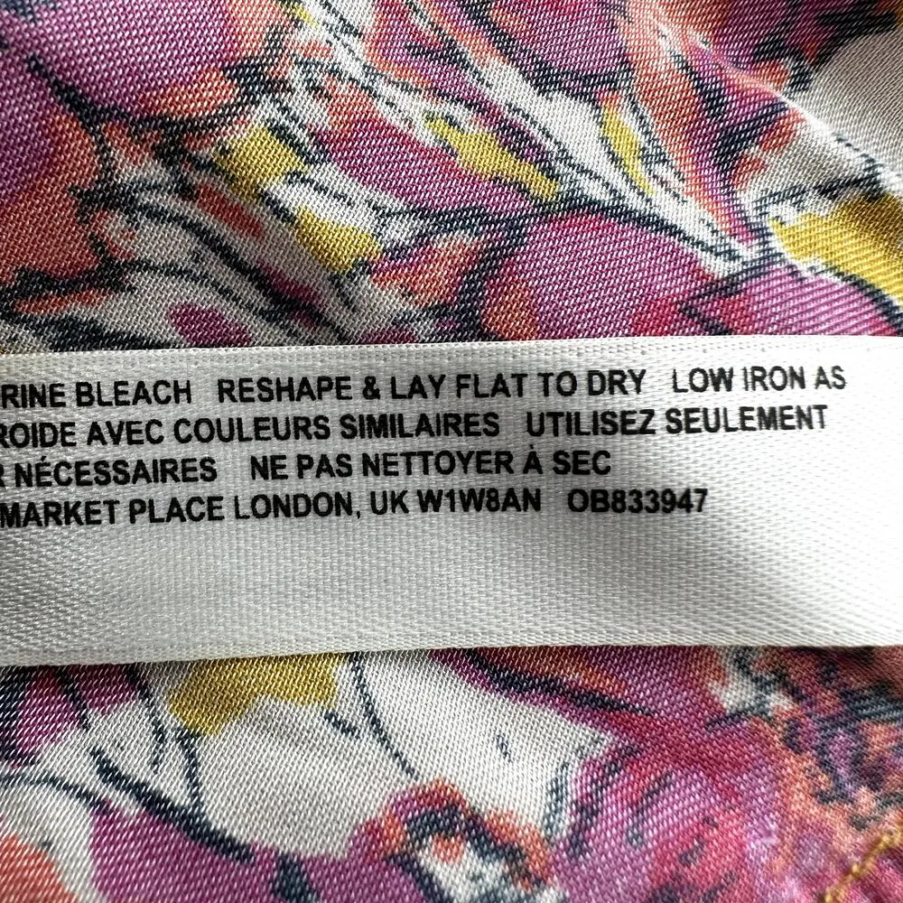 Free People Move Lightly Satin Tank Top Floral Scoop Neck Cami Yellow Pink XS - Image 5