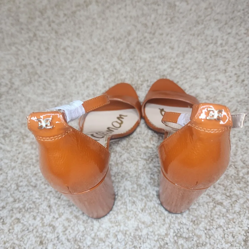 New Sam Edelman Yaro Ankle Strap Sandal Heel Tawny Brown - Image 4