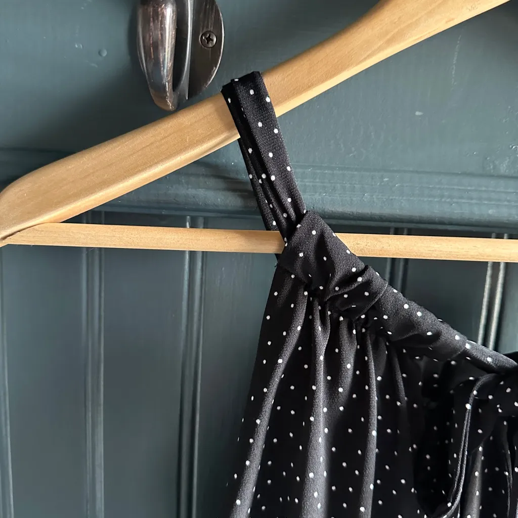 Studio Black Polka Dot Midi Dress Size 6 - Image 3