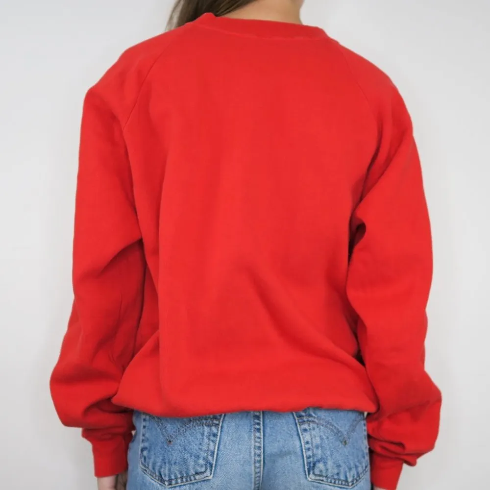 Vintage 80s NCSU Wolfpack Basketball Sweatshirt Red Size L - Image 4