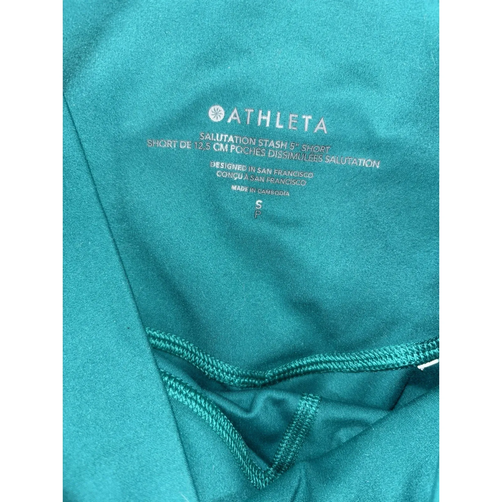 athleta salutoation stash 5 in short small green - Image 2