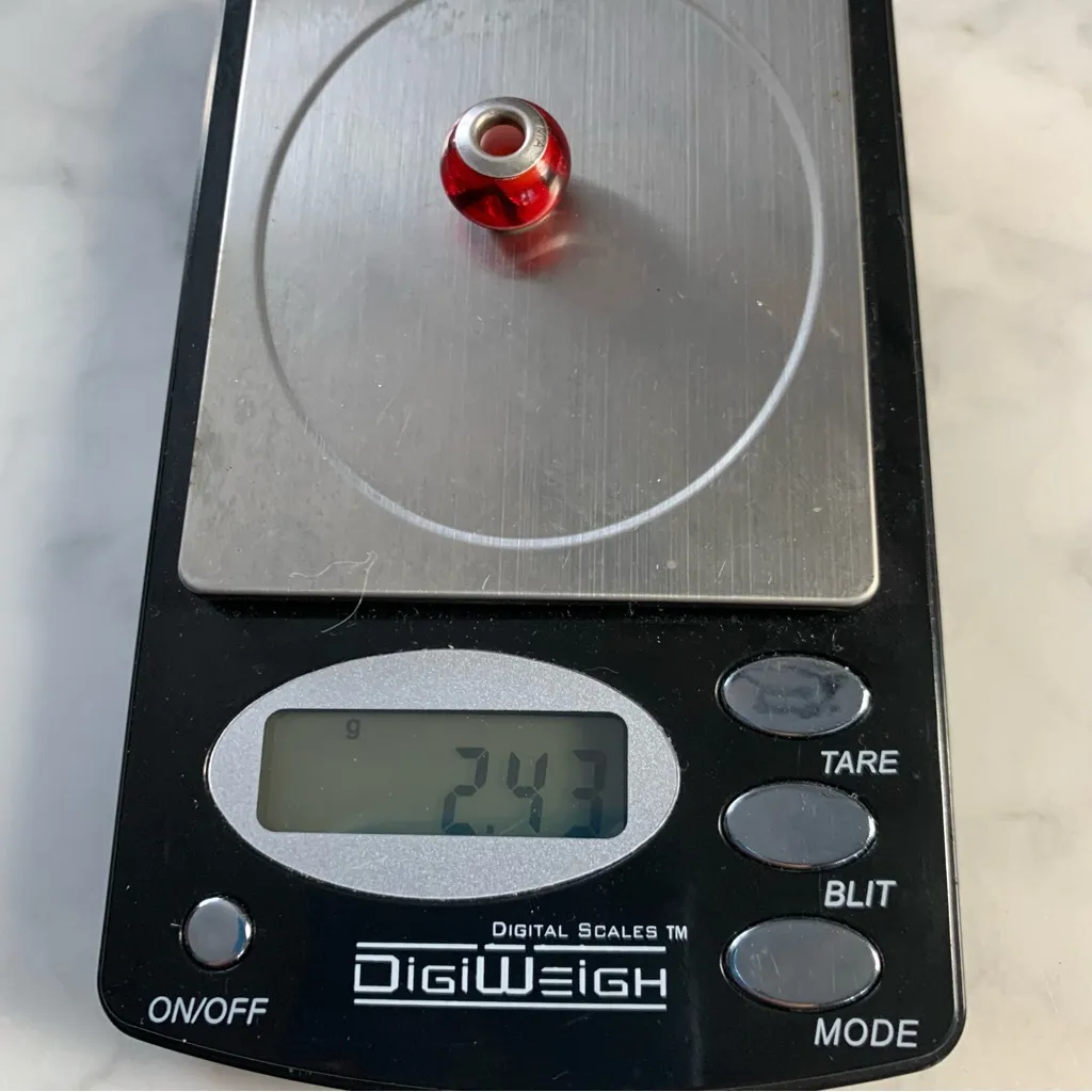 Kay Jewelers Charmed Memories Murano Glass Bead Slider Charm Red Black Swirl MA - Image 4