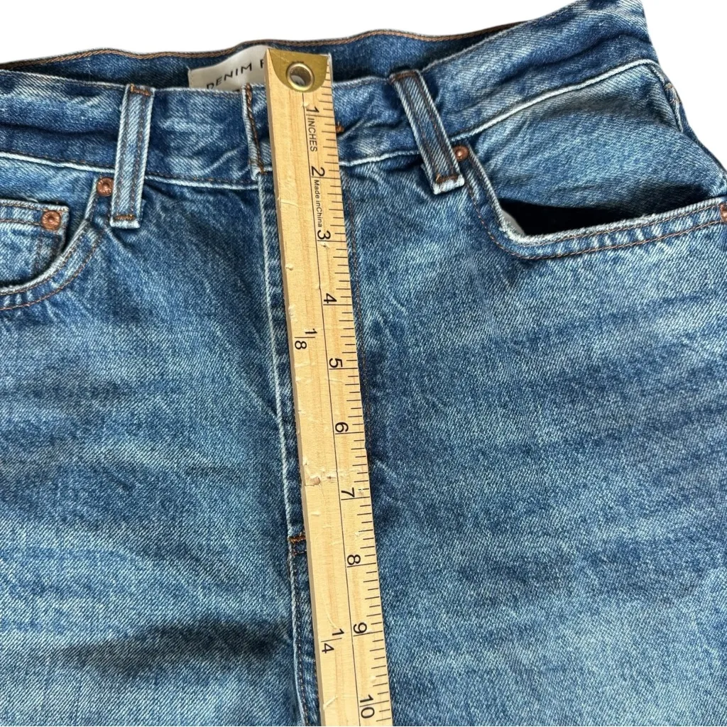 Denim Forum Aritzia Farrah Jeans Blue 25 High Rise Wide Leg 100% Cotton 90s - Image 10