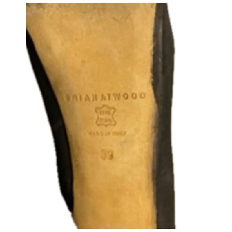 Luxury Classic Black Suede Platform Stiletto Pumps Brian Atwood Women’s Size 39 - Image 8