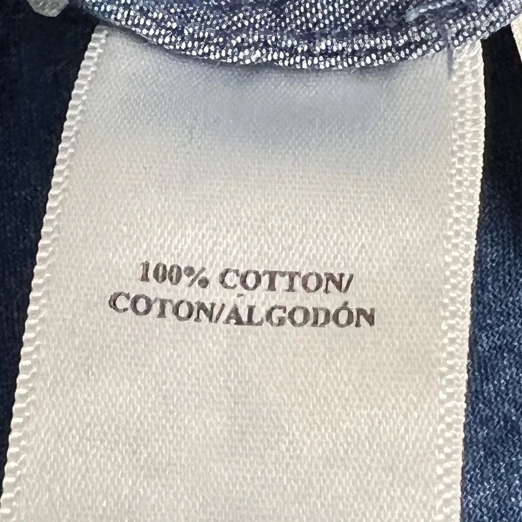 Ann Taylor Long Sleeve Denim Ruffle Collar - Size Medium - EUC - Image 5