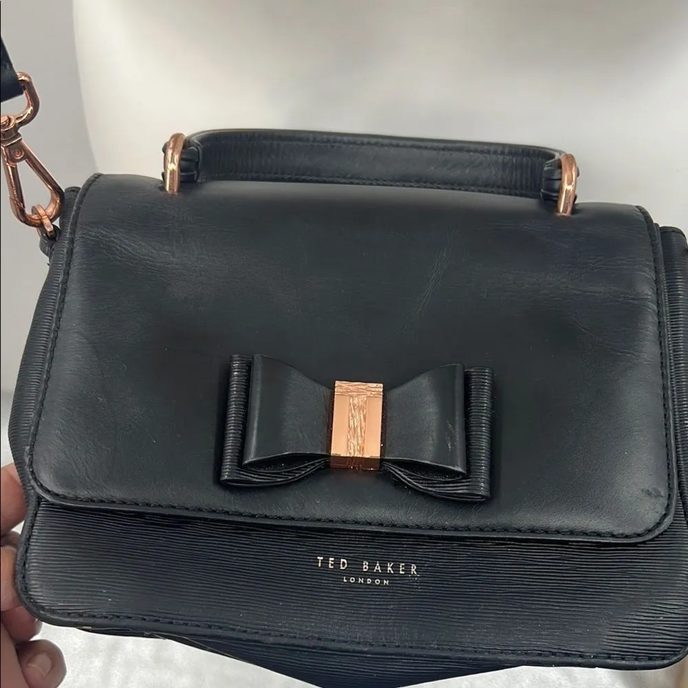 Ted Baker Elegant Black Bow Leather Handbag - Image 2
