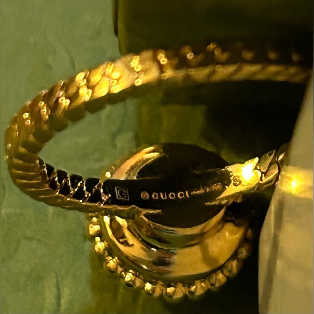 Gucci Interlocking G Flower Ring Ottone/Resin/Strass Gold Pink Crystal 702609 - Image 8