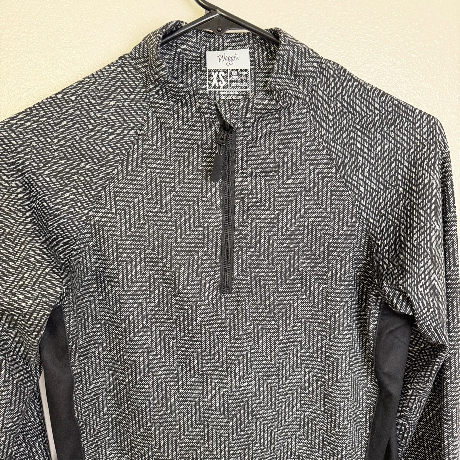 Waggle Golf Top Womens XS Black 1/4 Zip Long Sleeve Printed Stretch Outdoors - Image 8