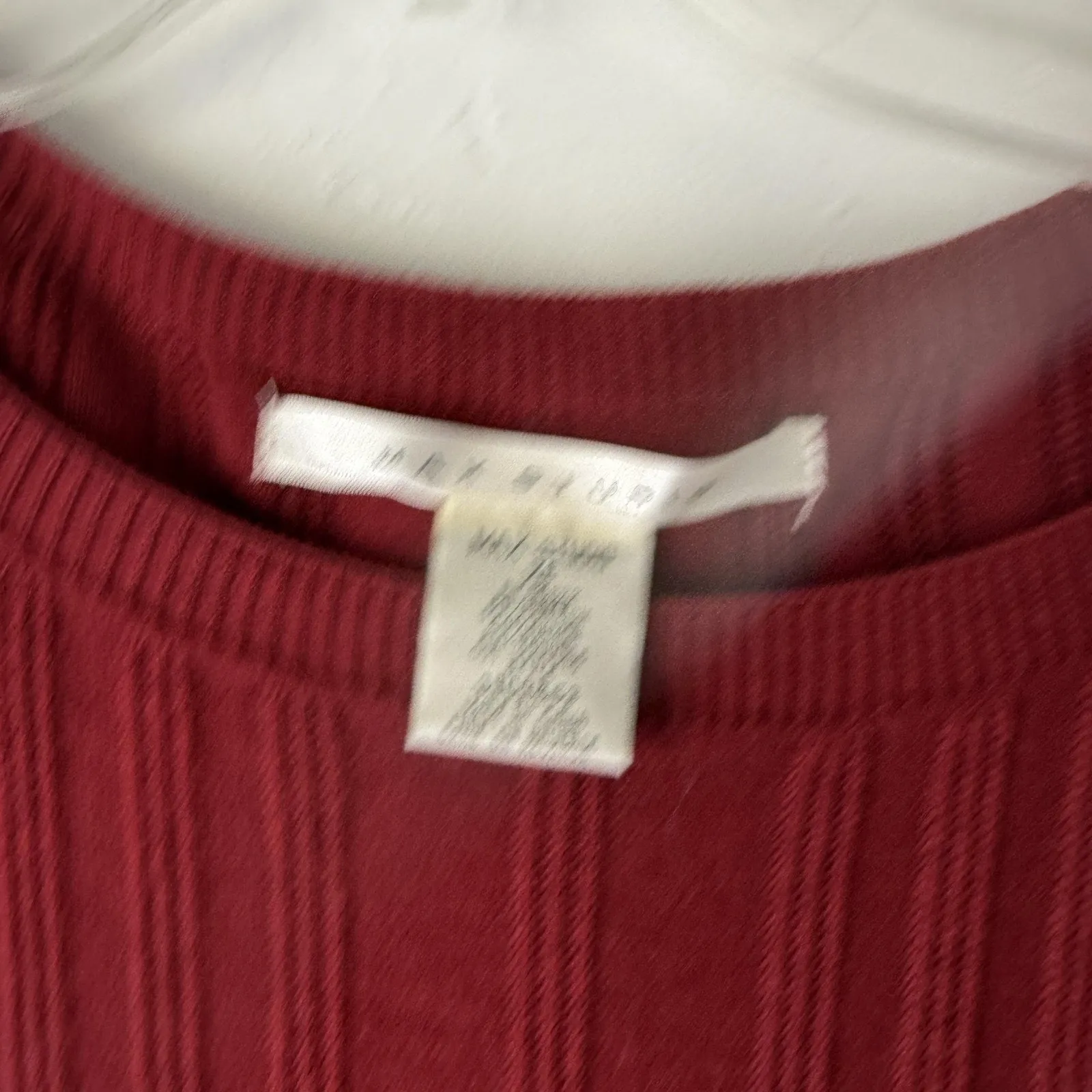 Max Studio Dress Y2k‎ Medium Red Sweater Knit Fit Flare Ribbed Pullover - Image 5