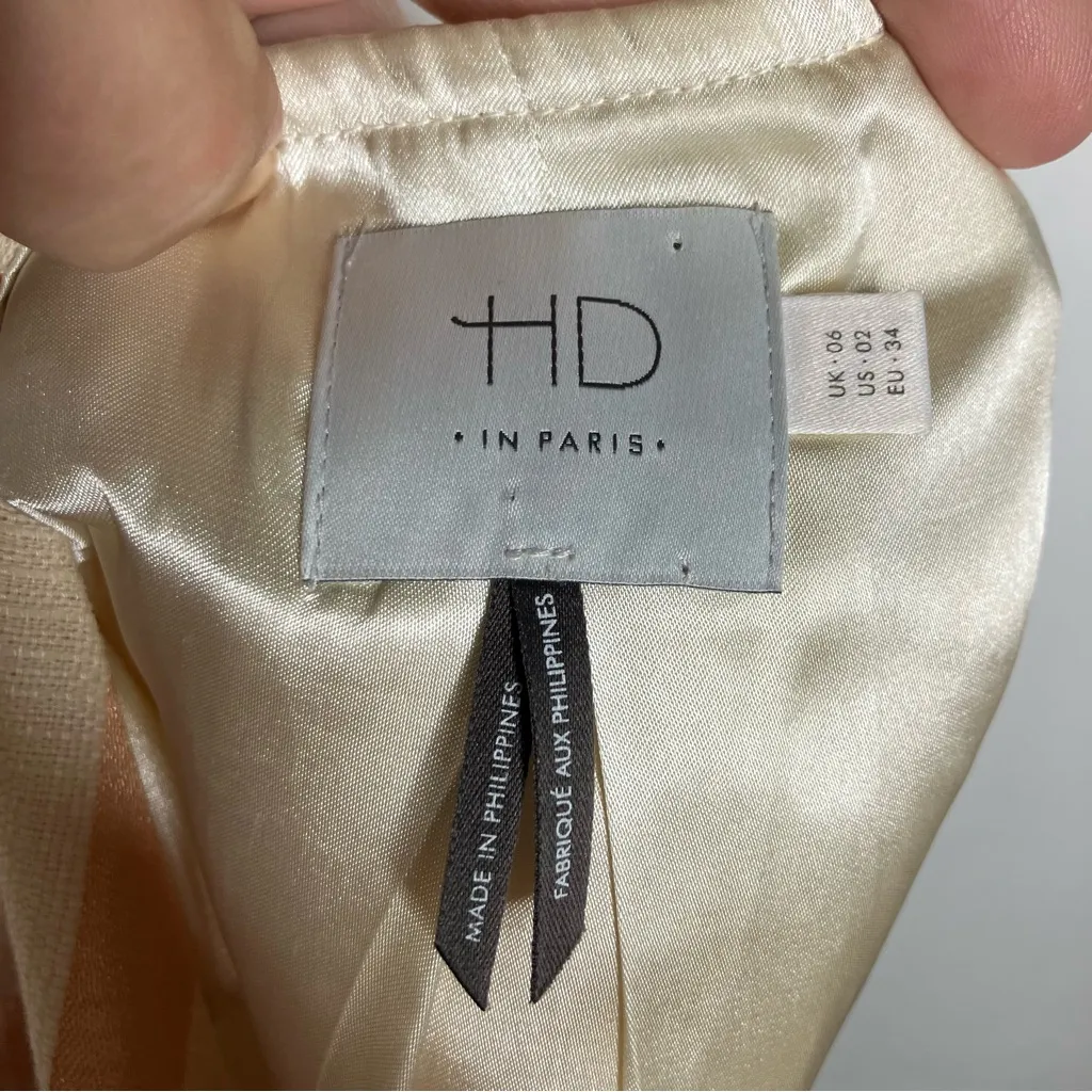 Anthropologie HD in Paris cream peach v-neck tank blouse women’s‎ size 2 dressy - Image 7