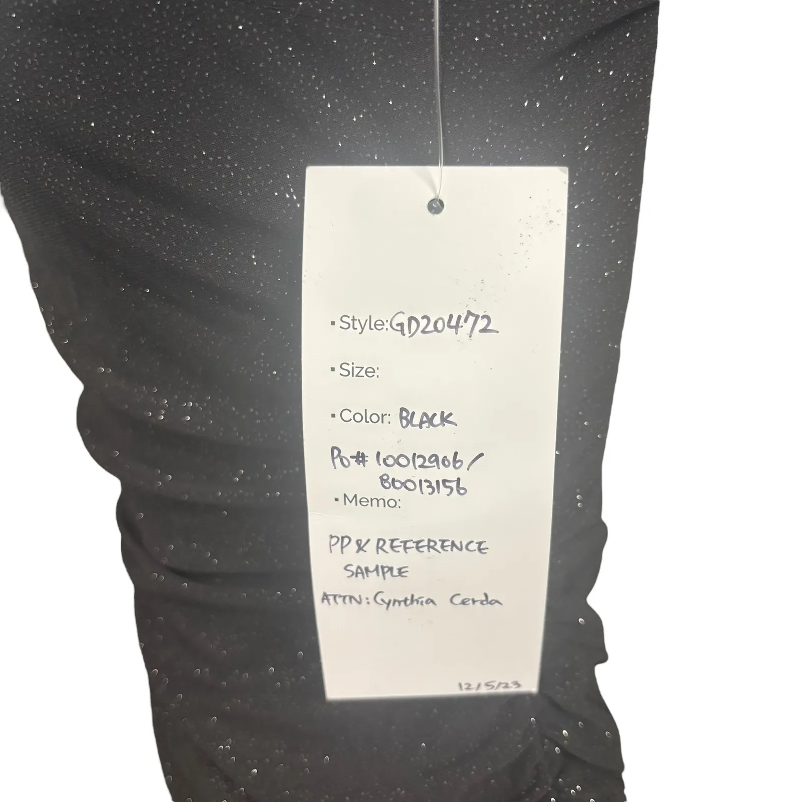 GLARE Black Glitter Bodycon Dress Criss‎ Cross Back Party Cocktail Sample Small - Image 5