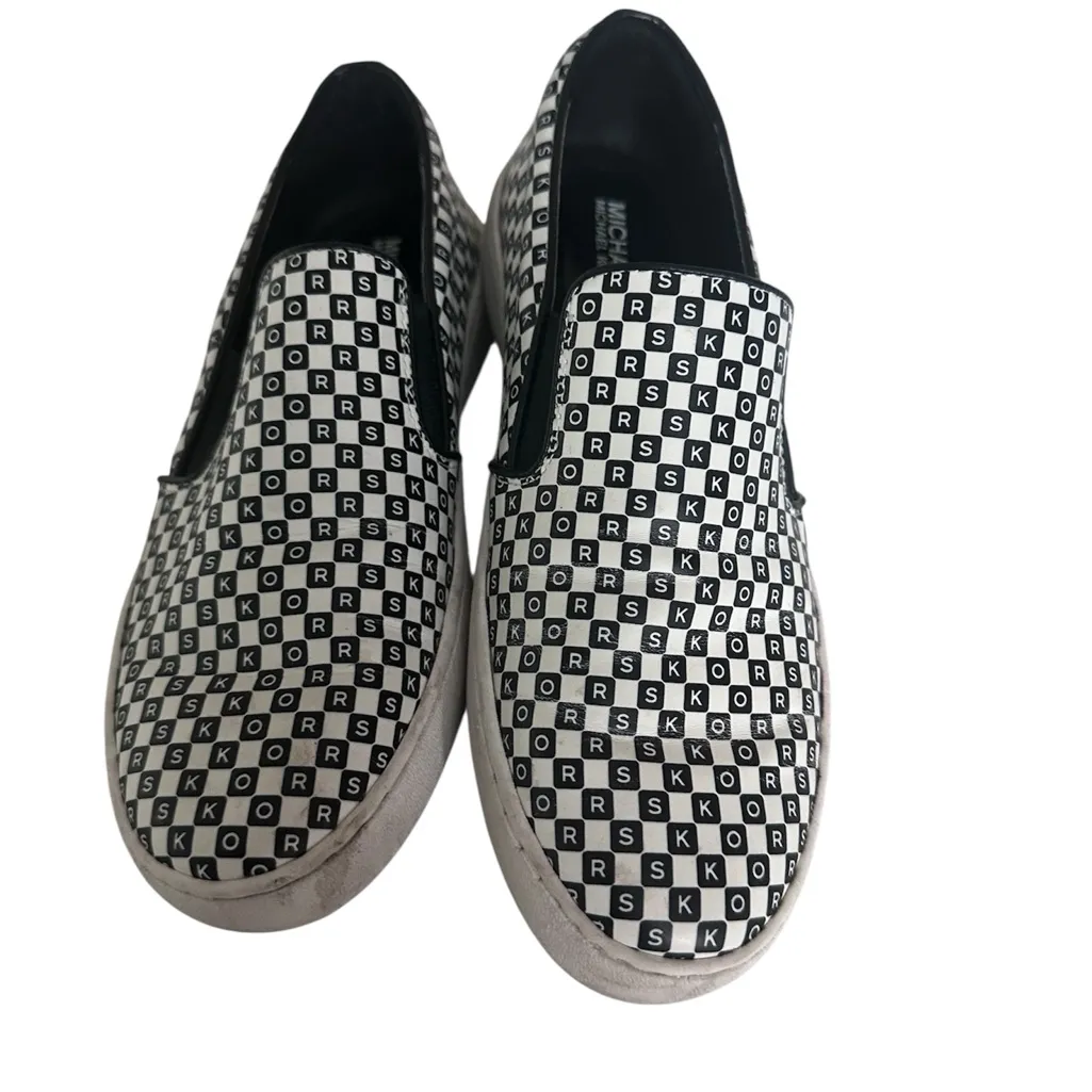Michael Kors Monogram Slip-On Sneakers in Black and White - Image 2