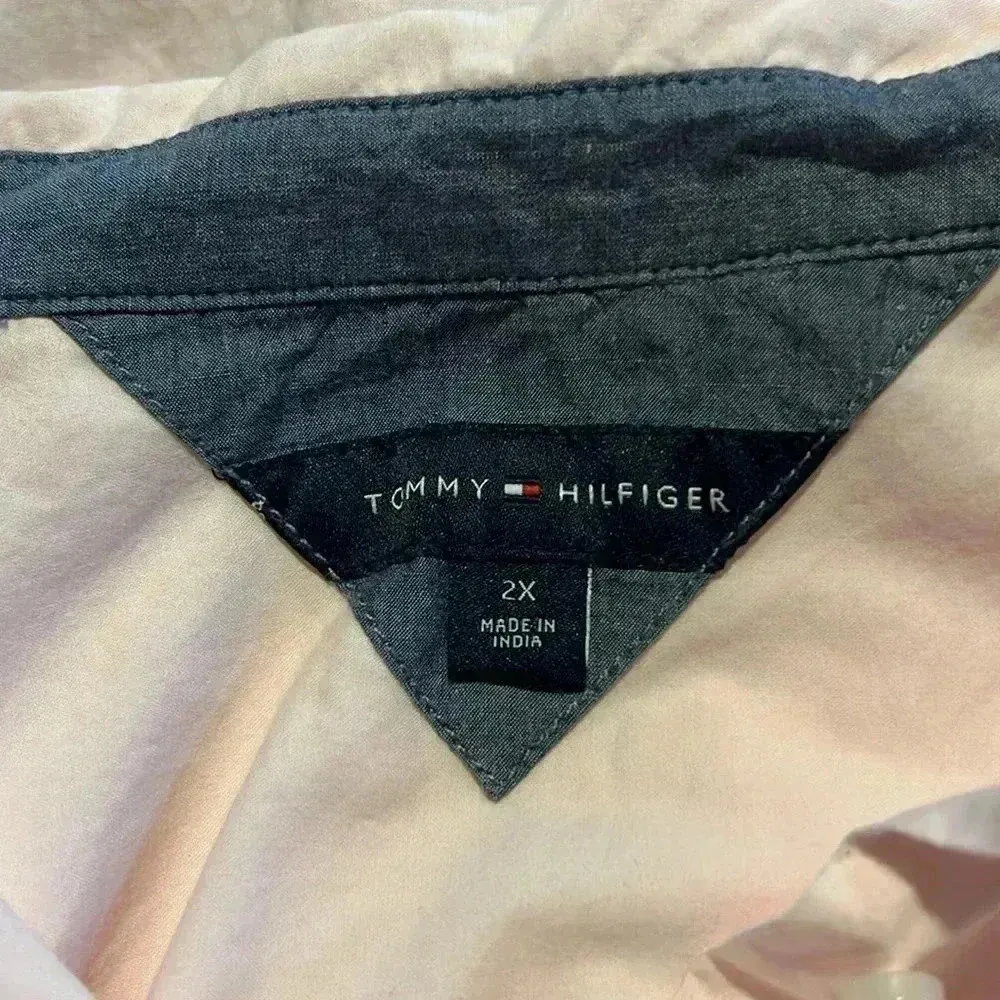 Tommy Hilfiger Women’s Button Up Long Sleeve Pink Shirt Z23 - Image 3