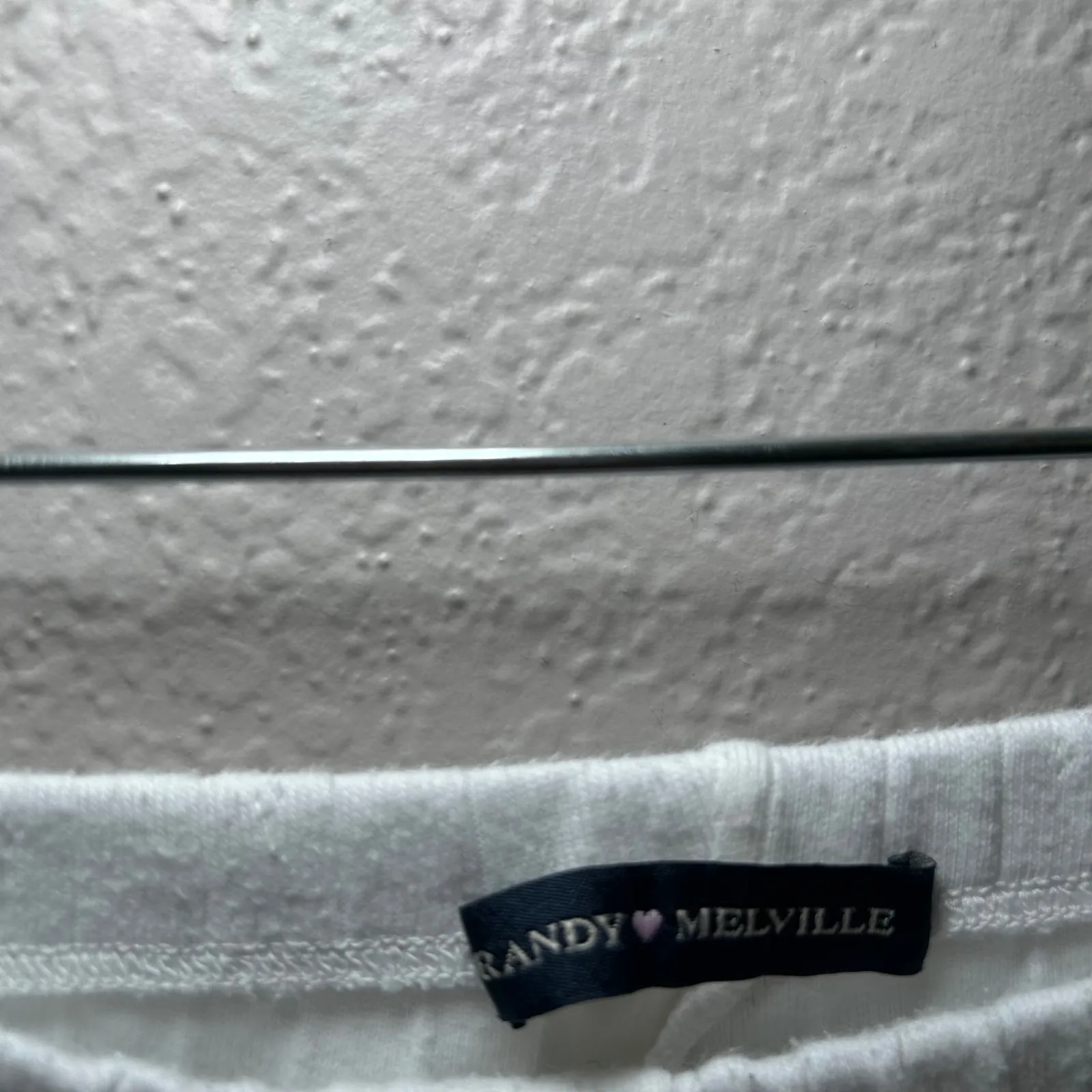 Brandy Melville White Ribbed Eyelet Cotton Lounge Pants Wide Leg boho cottage - Image 4