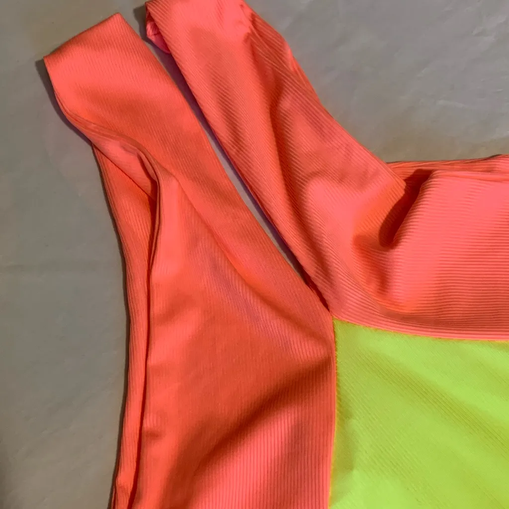 BiBi‎ Neon Pink and Yellow Tank Top Size M - Image 2