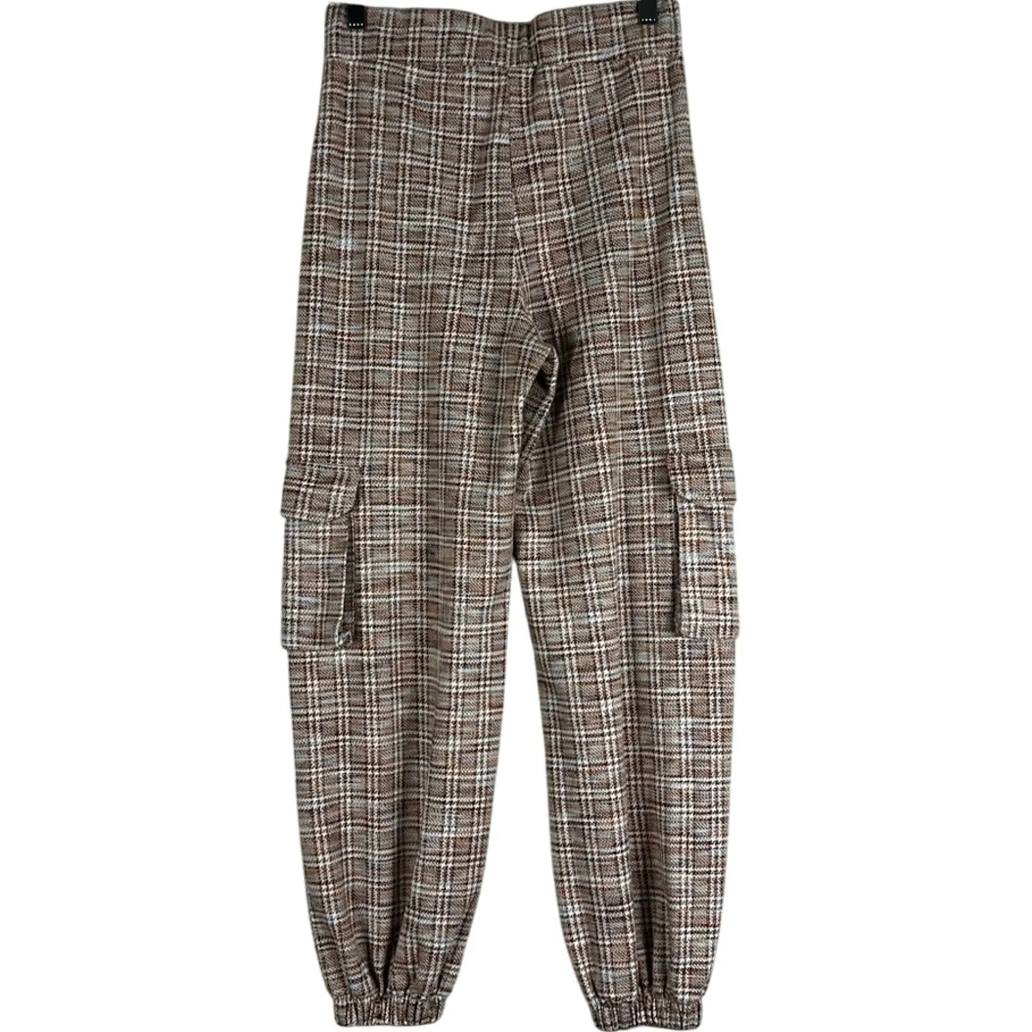 Urban Outfitters Janey Cargo Pants Womens S Brown Plaid Tapered Tweed Retro Y2K - Image 5