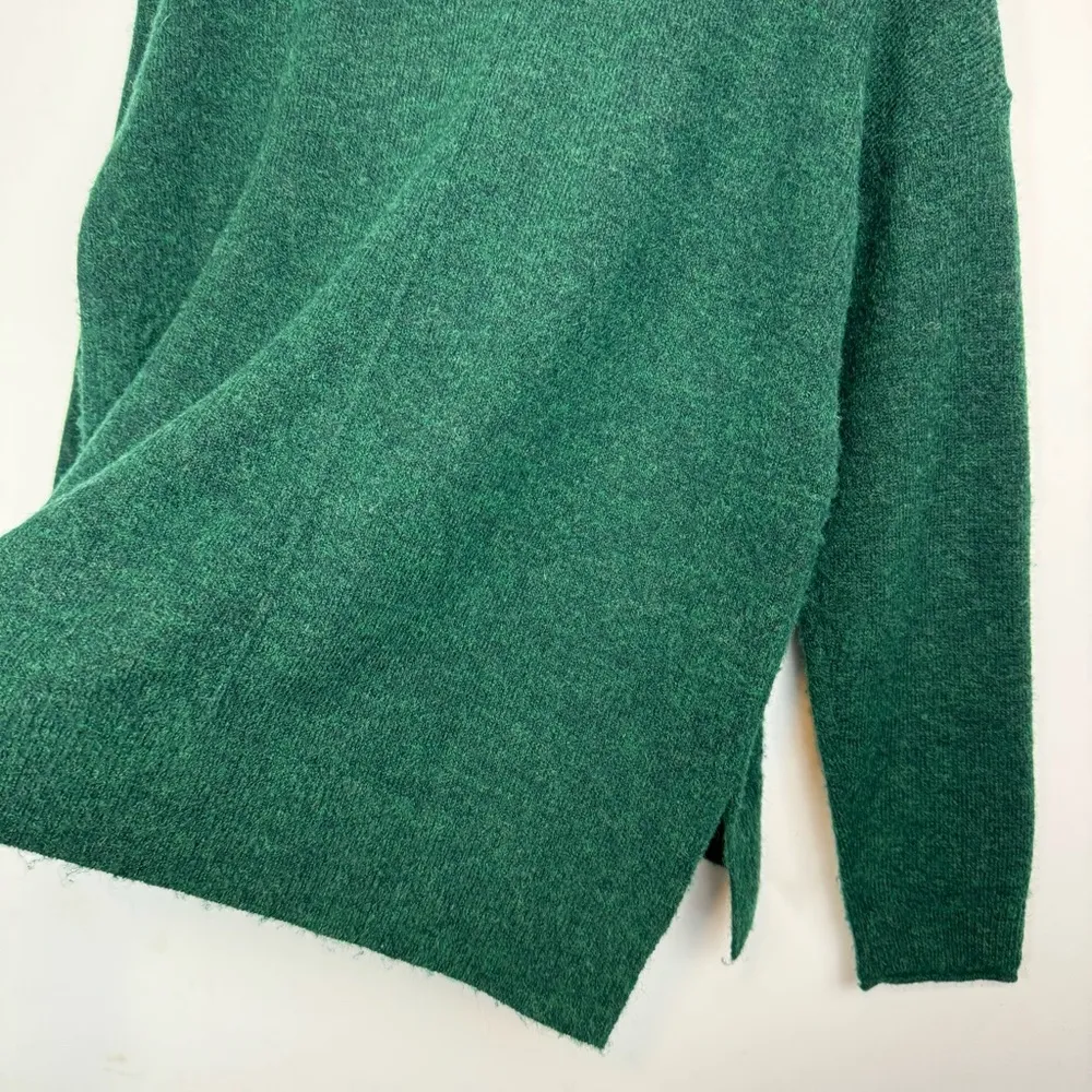 Lucky Brand  Forest Green Wool Fuzzy Sweater Sz Small Vneck Relaxed - Image 11