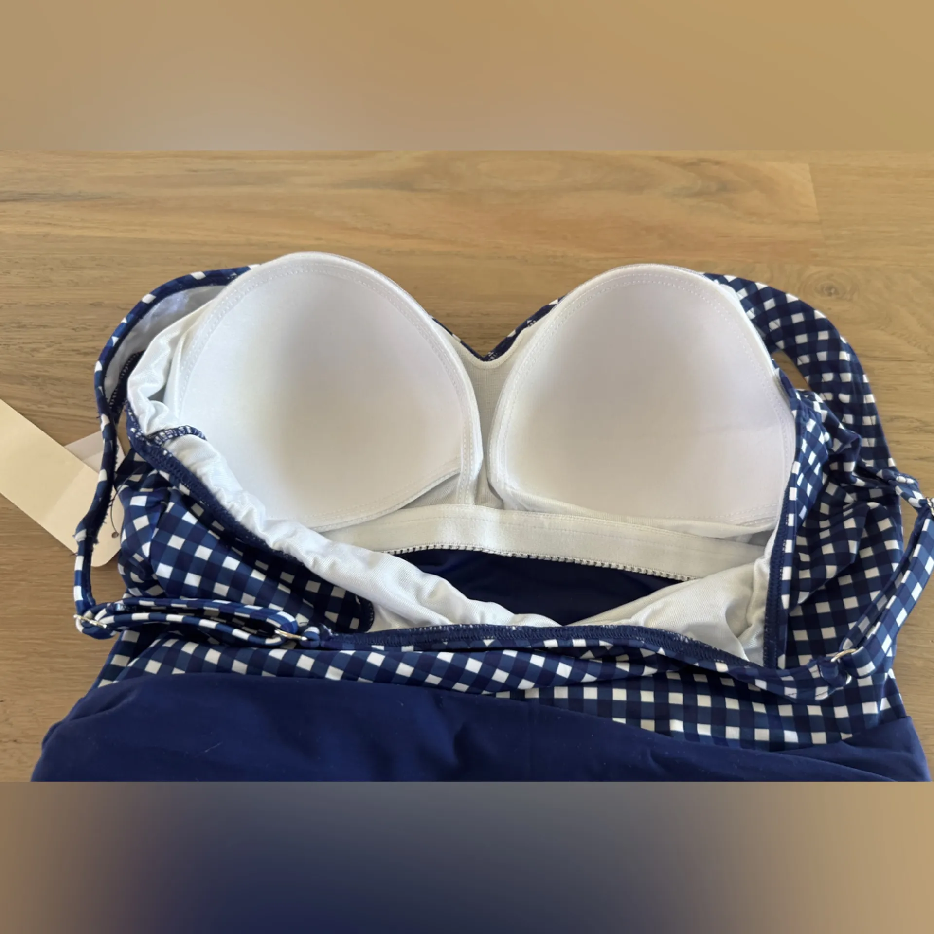 Miraclesuit x Talbots Cleo Gingham One Piece blue white size 12 NWT - Image 6