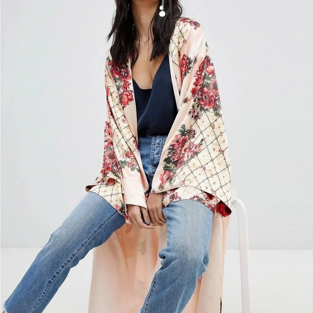 Asos Design Printed Soft‎ Kimono Size 4 - Image 10