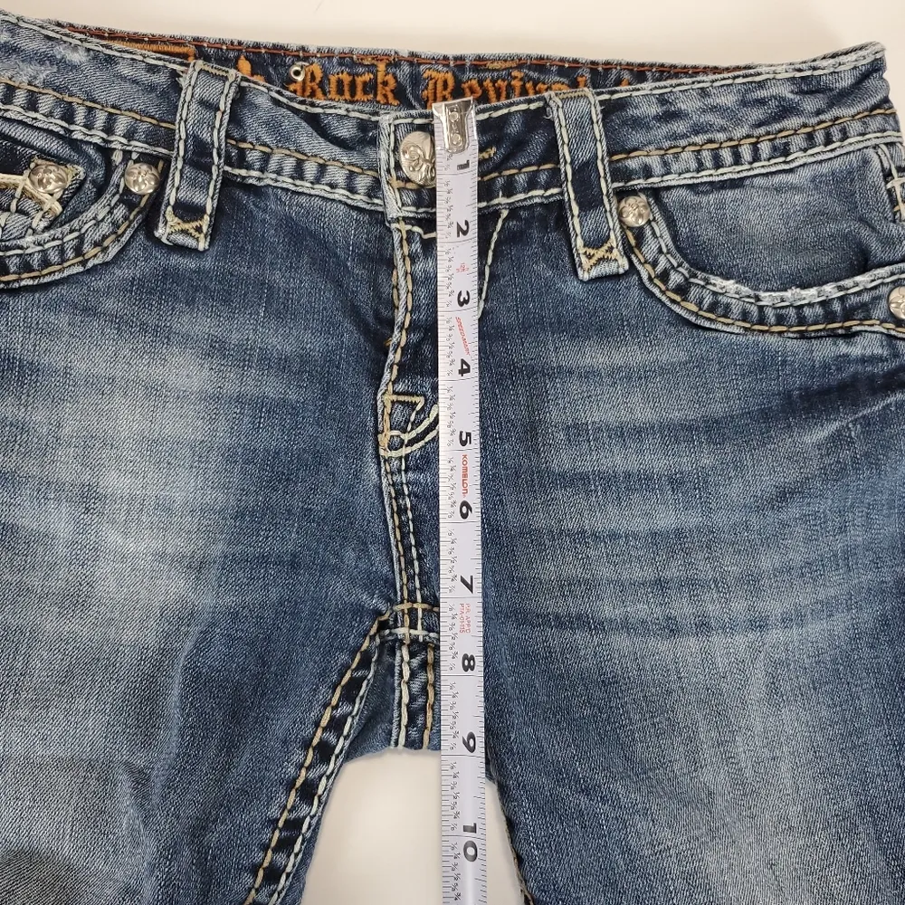 Rock Revival Blue Distressed Jean Shorts - Image 12