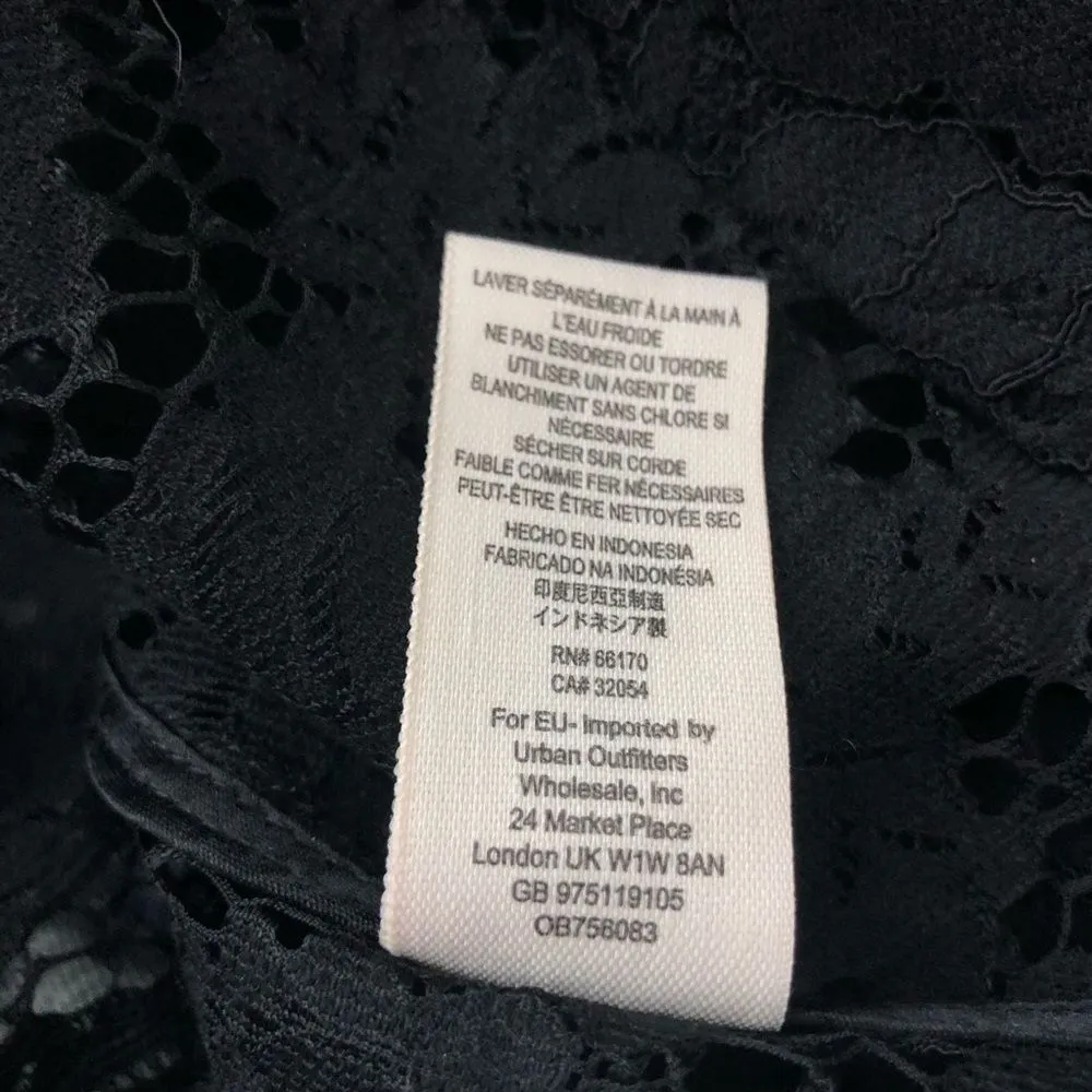 Free People Black Sweet Meadow Dreams Lace Sleeveless High Neck Top size Small - Image 11