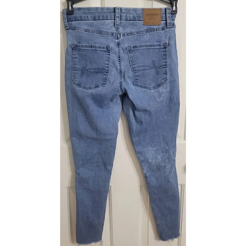 Denizen by Levi High Rise Ankle Skinny Jeans Womens Size 6 W28 Distressed, Fraye - Image 2