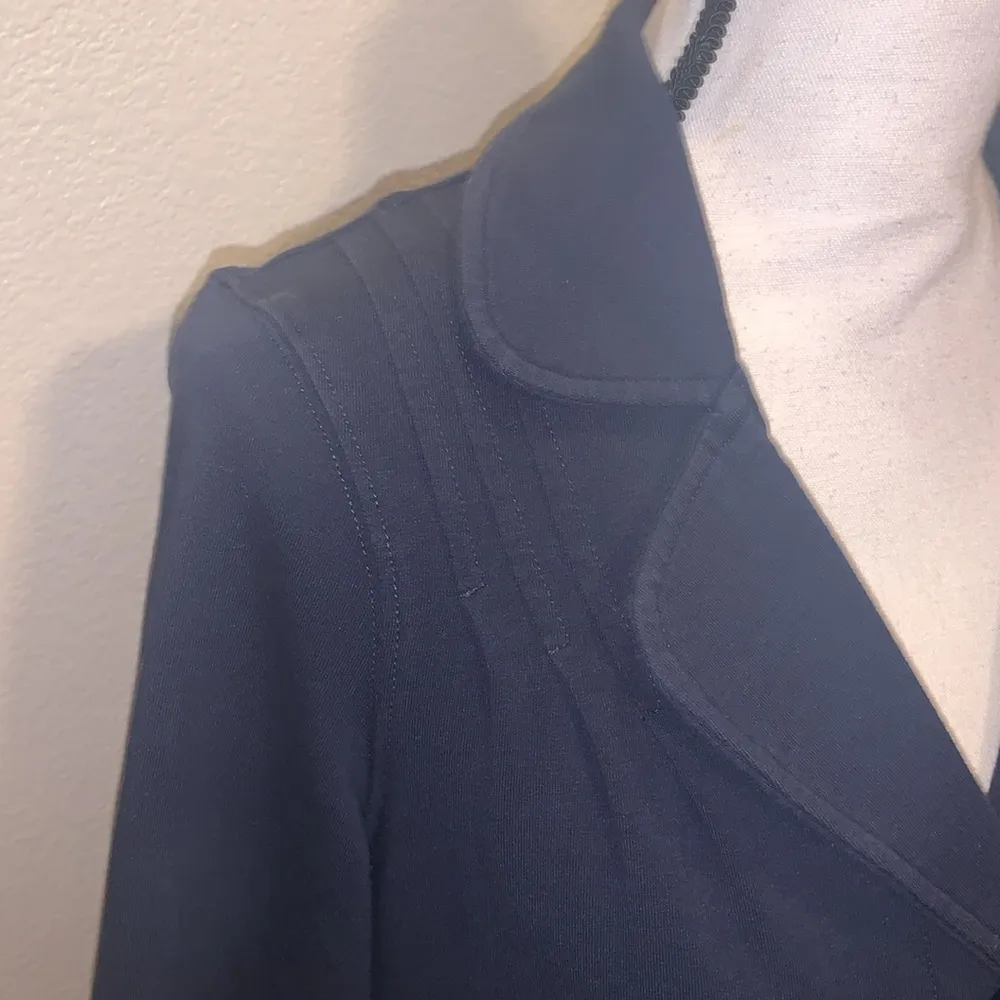 Motto Your Style Mantra navy blue pleated peplum style peacoat Size XS - Image 4