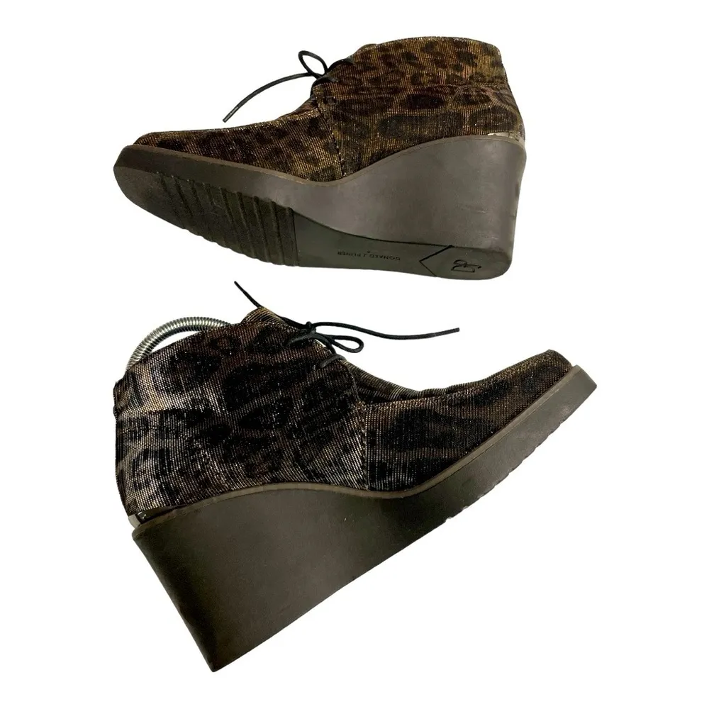 Donald J Pliner Dakota Ankle Boot Leopard Animal Gold Black Glitzy Bootie size 9 Brown - Image 8