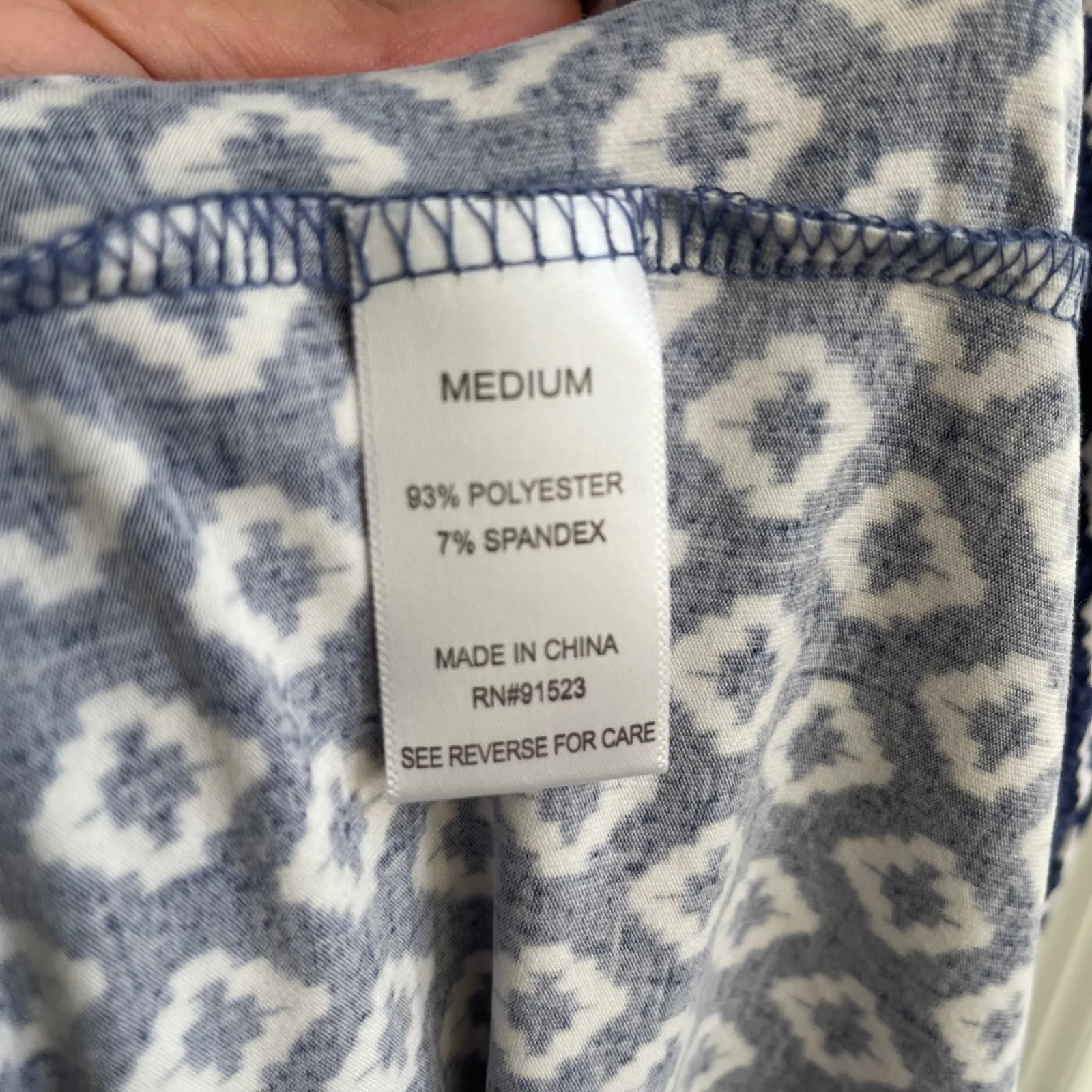 Jaclyn Intimates Womens Navy White Diamond Print Short Sleeve Nightgown Dress M - Image 5