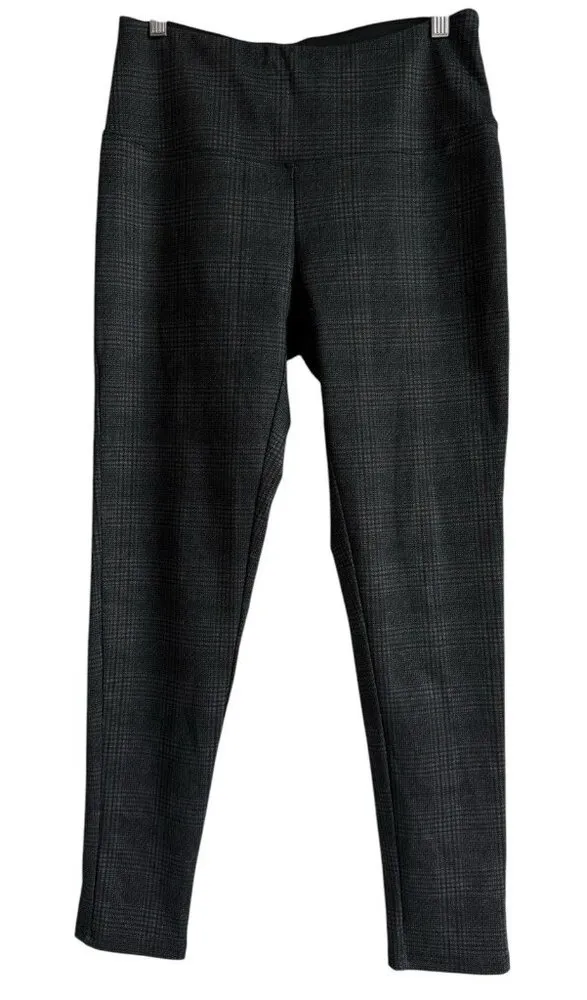 Alexander Jordan Plaid Cropped Pants Womens M Mid Rise Tummy Control Slimming Black Size M - Image 1