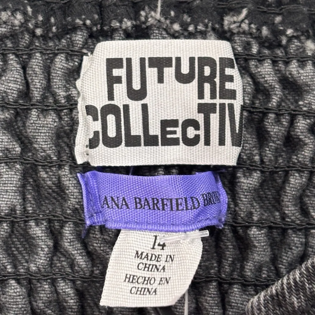 Future Collective Black Denim Long Sleeve Bustier Zipper Dress Size 14 NWT - Image 8